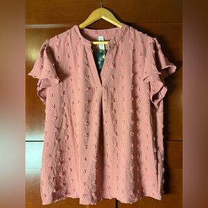 Blooming Jelly Mauve Textured Blouse Size XXL-New